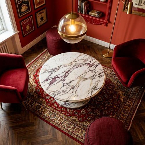 Calacatta marble round coffee - round,