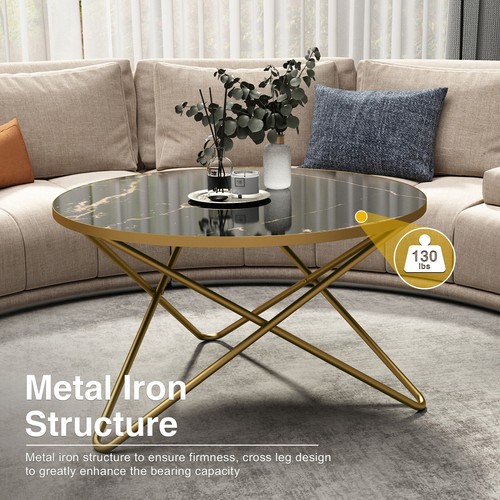 Round coffee table modern faux - round,