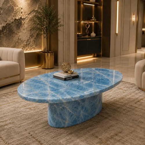 Blue onyx table - table, top,