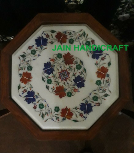 White marble table - 18",