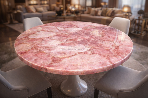 Luxury pink quartz table top - table,