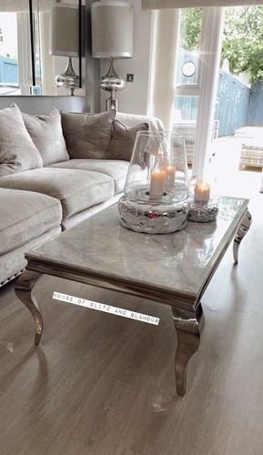 Louis grey marble coffee table - marble,