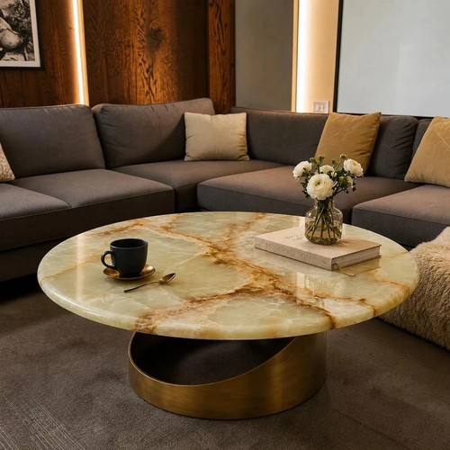 White onyx table - onyx,