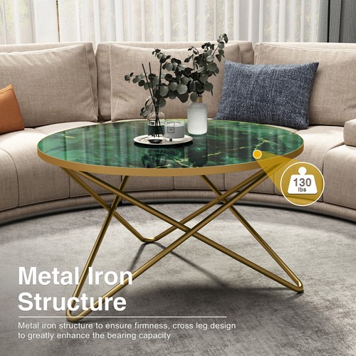 Round coffee table modern - modern, faux