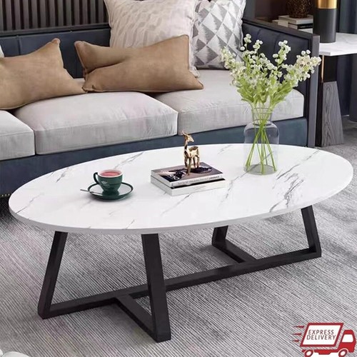 White faux marble coffee table - white,