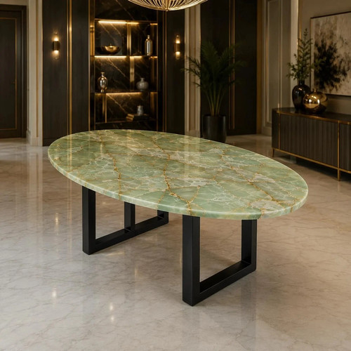 Green onyx dining - onyx, table