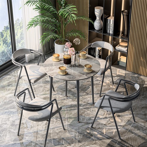 Round marble coffee table - coffee,