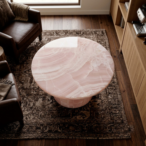 Luxury pink onyx coffee table - onyx,
