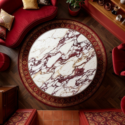 Calacatta marble round coffee - calacatta,