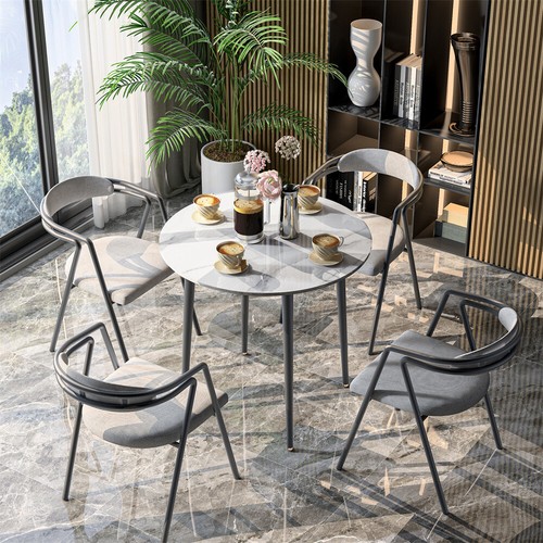 Round marble coffee table - marble,