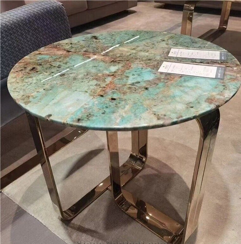 Amazonite round coffee side - amazonite,