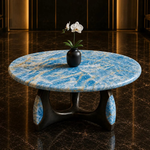 Luxury blue onyx coffee table - luxury,