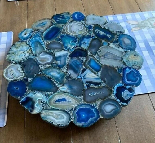 Blue agate table stone - table,