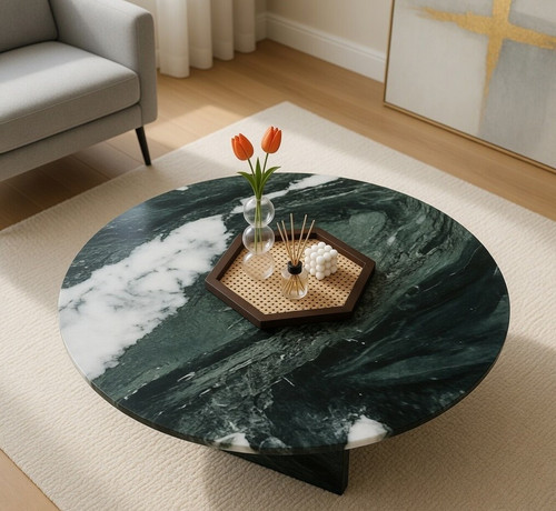 Handmade green marble coffee - green,
