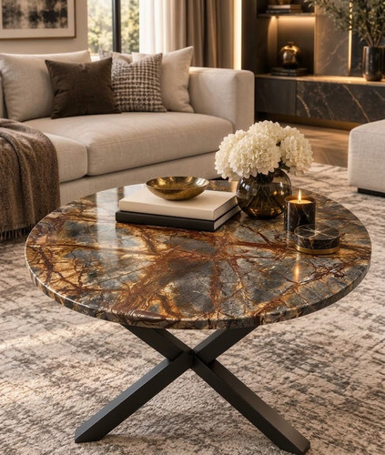 Brown marble table top - brown,