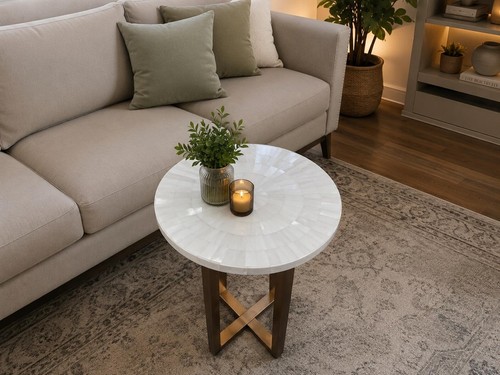 Selenite stone coffee table - coffee,
