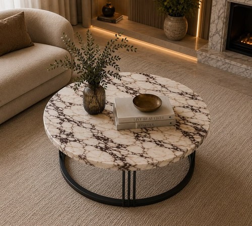 Calacatta viola marble - marble, round