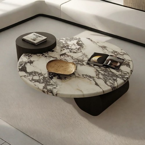 Calacatta marble round coffee - round,