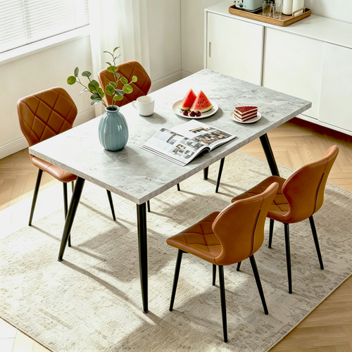Marble effect table - table, 4pcs