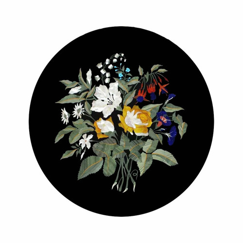 Black round marble coffee - round,