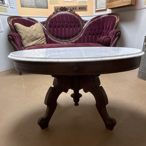 Oval marble top coffee - oval,
