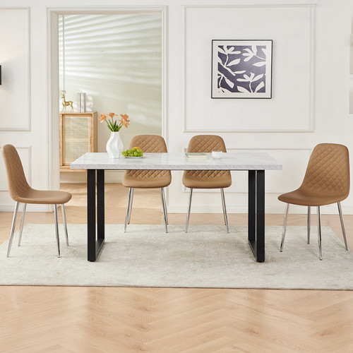 Marble effect wooden dining - marble,