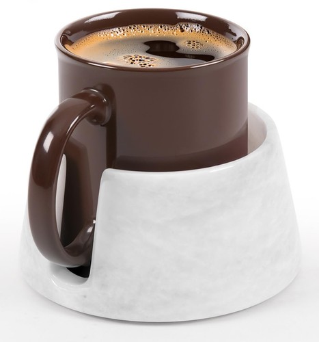 Marble white coaster dia - white,