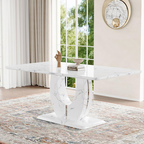 Faux marble dining table - 63",