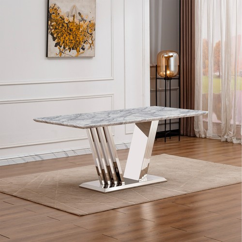 Silver grey faux - faux, marble