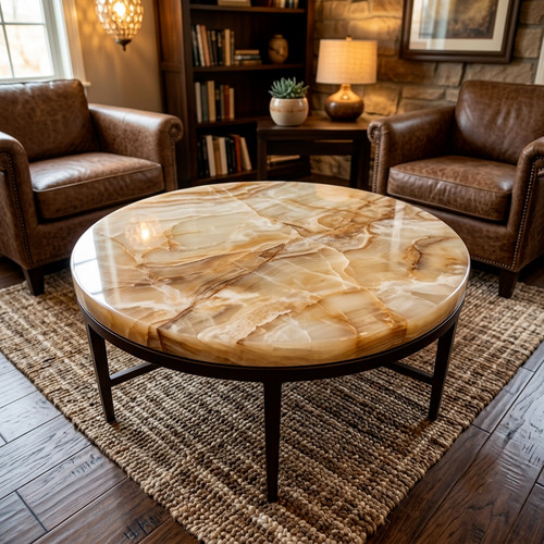 Natural honey onyx round - natural,