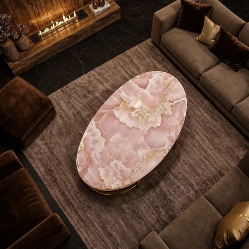 Handmade pink onyx coffee - pink,