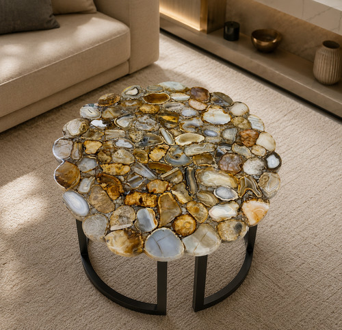 Designer agate coffee table - agate,
